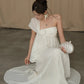 3d Flower Decoration Maxi Dress Women Mesh Tassel Chest Wrap Folds Solid Elegant Wedding Party Vacation Vestidos