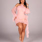 Flare Sleeve Dress Women Ruffle Tassel Patchwork Mesh Long Cross Halter Hollow Folds Sexy Midnight Summer Mini Bodycon