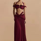 Women 2 Piece Maxi Skirt Set Halter Off Shoulder Ruffle Crop Top And Long Skirt Elegant Evening Party Matching Outfit