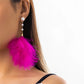 Romantic Long Tassel Fluffy Feather Drop Earrings for Women Wed Elegant Boho Imitation Pearl Dangle Earring Y2K Jewelry