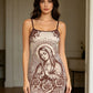 Art Print Dress Women Low-Neck See Through Skinny High Elasticity Sexy Midnight Summer New Trend Hottie Mini Bodycon