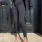 Women Casual Street Elastic High Waist Slim Fit Long Trousers Y2K Ribbed Knit Tight Step on Foot Leggings Sporty Pants