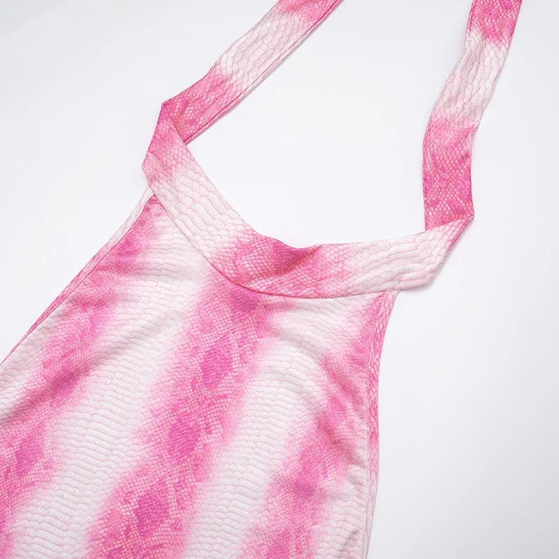 Halter Backless Sexy Romper Women Sleeveless Hollow Drop Print Colorful Summer Hipster Stretch Skinny Club Playsuit