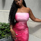 Strapless Print Sexy Midi Dress For Women Fashion Off-shoulder Backless Bodycon Club Party Sexy Long Dress Clubwear
