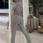 Striped Print 2 Piece Set Women Trend Hooded Full Sleeve T-Shirt+Drawstring Pants Fashion Casuals Street Sporty Suits