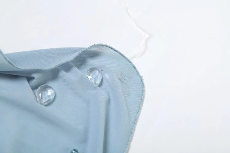 Small Raindrops Decoration Dress Women Halter Low-Neck Sexy See Through Backless Hottie Street Hipster Mini Bodycon