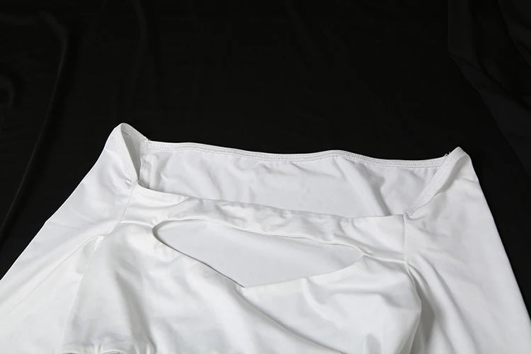 Sexy Hollow Waistless Dress Women Autumn Trend Square Collar Full Sleeve Skinny Stretch Elegant Style Long Bodycon