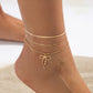 Boho Summer Beach Thin Chain Anklets for Women New Trend Vacation Simple Bowknot Ankle Chains Barefoot Foot Jewelry