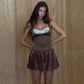 Brown Polka Dot Print Sleeveless Pleated Mini Dress French Style Elegant Vintage Summer Dresses 2026