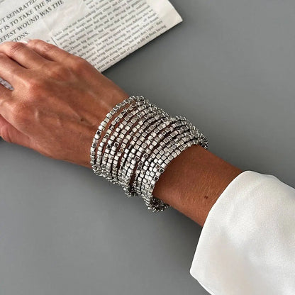 Vintage Multi Layer Wide Bracelet for Women Punk CCB Acrylic Bead Chain Bangle Bracelet 2026 Fashion Jewelry Accessories