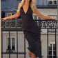 Polka Dot Halter Sexy Midi Dress Women Elegant Lace Trim Deep V Neck Backless Bodycon Cocktail Club Party Dress 2026
