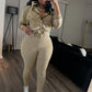 Sporty 2 Piece Set Woman Tracksuit Fall Trend Warm Hooded Zip Jacket+Leggings Matching Street Casual Stretch Outfits