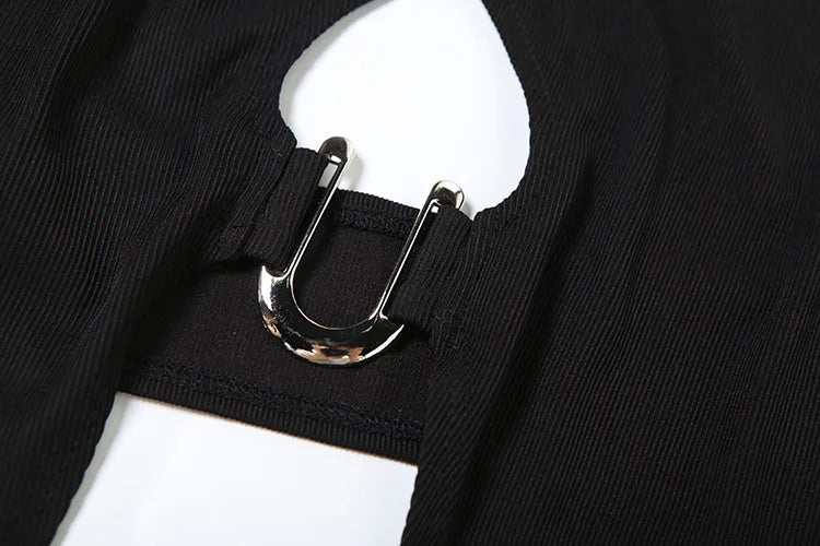 Metal Ring Tank Tops Women Y2K Chic Split Navel Backless Coquette Buttons Halter Sexy Hottie Midnight Wild Basic Vest