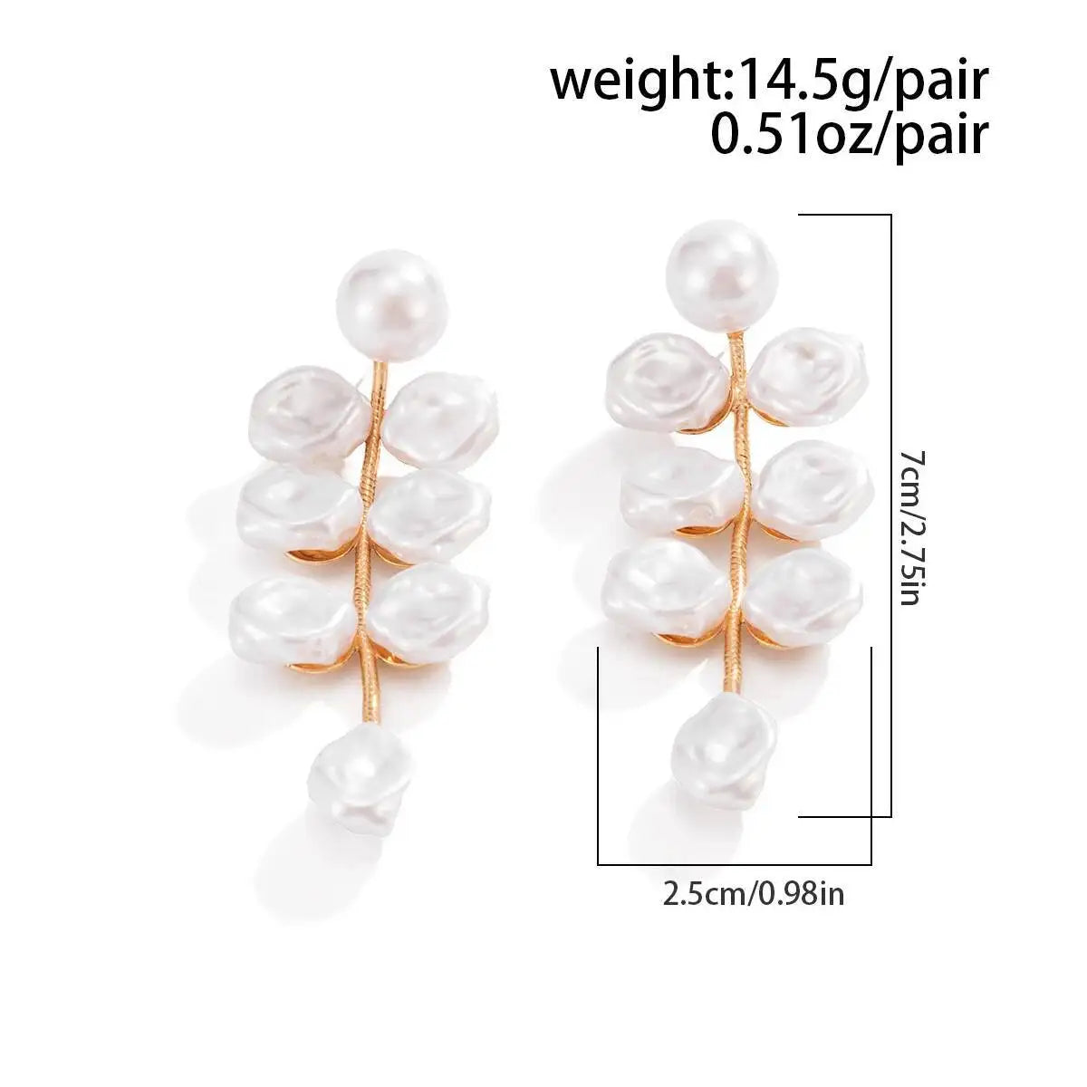 Elegant Creative Irregular Imitation Pearl Drop Earrings for Women Fashion Romantic Wedding Banquet Jewelry Accessory Gift
