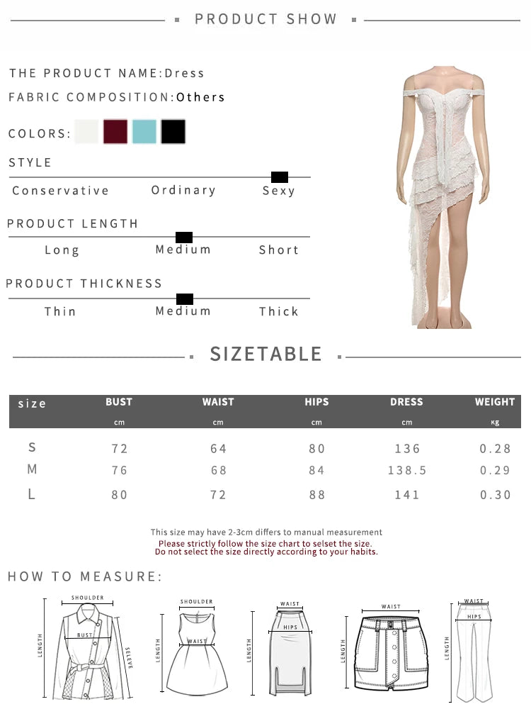 Irregular Tierred Dress Women Mesh Patchwork Slash Neck Lace-Up Backless Midnight Banquet Party Elegant Long Bodycon