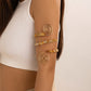 12 Colors Bohemian Stone Upper Armband Cuff Open Bangles for Women Tassel Long Chain Pendant Arm Body Bracelet Jewelry