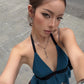Irregular Hem Camisole Women Halter v-Neck Bandage Backless Sexy Midnight Hottie Hip-Hop Style Fashion Summer Tops