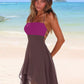 Women Halter Neck Color Sexy Mini Dress Sleeveless Irregular Ruffle Short Dress Beach Vacation Club Party Dresses
