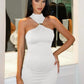 Summer Sleeveless Sexy Mini Dress Women Fashion Metal Ring Turtleneck Off-shoulder Strapless Club Party Dress Y2k