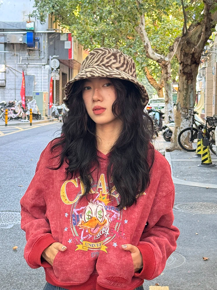 2025 Winter New Arrivals Y2K Vintage Zebra-Stripe Hat For Woman