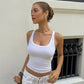 Racerback Tank Top Basic Solid Color Ribbed Tight Fitted Crop Tops for Woman Clothing Summer 2025