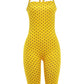Polka Dot Print Backless Rompers Woman Summer Sexy Bandage Halter Sleeveless Skinny Peach Hip Streetwear Playsuits