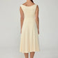 Women V Neck Cap Sleeve Sexy Midi Dress Solid Slim Fit Flared A Line Dress Elegant Wedding Guest Party Casual Dress