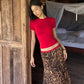 Patchwork Leopard Print Skirt Women Elastic Waist Classic Street Chic Summer Fashion Vacation Daily Leisure Clubwear