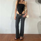Y2k Striped Pants Fairy Coquette Low Waist Lounge Sweatpants Preppy Teen Girl Vintage Long Trousers Streetwear