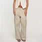 Vintage Y2K Women Baggy Wide Leg Cargo Pants Mid Rise Flap Multi Pockets Stitch Seam Loose Straight Trousers Streetwear