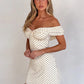 Polka Dot Off-shoulder Sexy Mini Dress Women Elegant White Strapless Backless Sleeveless Club Party Dresses Female
