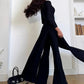 Casual Elegant 2 Piece Set Women o-Neck Skinny High Splits Maxi Dress+Solid Straight Pants Daily Simple Fashion Suit