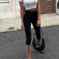 Y2K Retro Polka Dot Skinny Capri Pants Women Elastic Low Waist Slim Fit Mid Calf Leggings Casual Daily Cropped Trousers