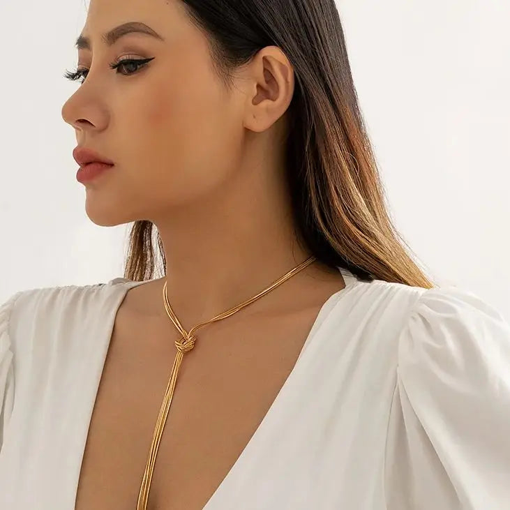 Sexy Adjustable Snake Bone Chain Necklace for Women Wedding Bride Simple Smooth Link Pendant Aesthetic Neck Jewelry New