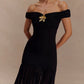 Off-shoulder Backless Sexy Maxi Dress Women Metal Flower Pink Patchwork Sleeveless Ruched Pleated Club Party Dress 2025