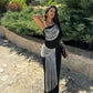 One Shoulder Backless Fringed Long Dresses Black Gowns Elegant Sexy Woman Birthday Dresses