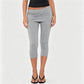 Chic Women Fold Over Waist Skirted Capri Leggings Stretchy Slim Fit 3/4 Cropped Pants Daily Casual Y2K Streetwear Bottom