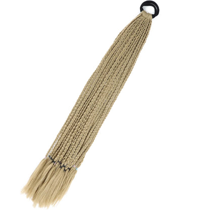 Synthetic 24inch Girls Colored Box Braided Ponytail With Elastic Rubber Band Hair Extensions Rainbow Color Box Pigtail Hairpiece