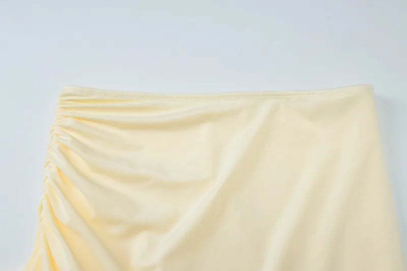 Woman 2 Piece Set Vacation Outfit Summer Twisted Off Shoulder Crop Top and Long Skirts Co Ord Sets