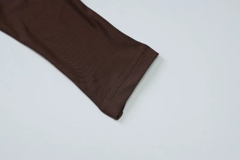 One Shoulder Long Sleeve Maxi Dress Brown Black Dresses Woman Elegant Fall Clothes 2025