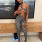 Backless Hollow jumpsuit Women Trend Polka Dot Print Halter Sleeveless Fashion Sexy Midnight Street Party Clubwear