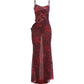 Sexy Floral Print Dress Women Fashion Lace Patchwork Hollow Square Collar Elegant Trend Vacation Party Club Bodycon
