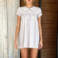 Cute Ruffle Collar Polka Dot/Striped Dress Women's Short Puff Sleeve Loose A-Line Casual Mini Sundress Summer Streetwear