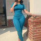Summer Fashion 2-Piece Set Women o-Neck Simple t-Shirt+Elastic Waist Classic Pant Solid Comfortable Matching Suit