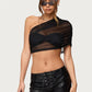 Women Sheer Mesh Cover Ups with Layered Bandaeu Bra Set Solid Color One Shoulder Summer Crop Tops Y2K Streetwear