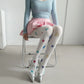 Vintage Big Polka Dot Women Pantyhose Solid White Base Printed Tights Cute Fashion Hosiery For Daily Party Lolita Outfit