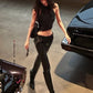 Faux Leather Vest Women Halter Backless Folds Solid Classic Sexy Midnight Music Festival Hip-Hop Style Streetwear