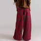 Women Y2k Gingham Wide Leg Mid Rise Holiday High Street Tartan Pants Vintage Plaid Baggy Trousers with Pockets