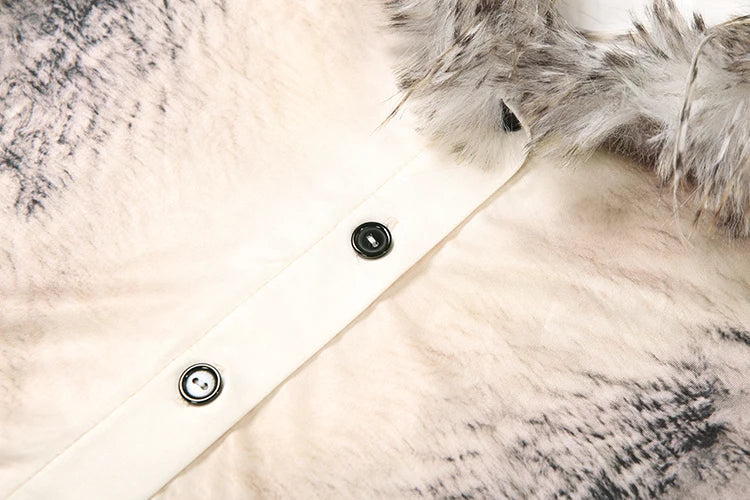 Elegant 2-Piece Set Women Fur Collar Single Breasted Crop Tops+Skirt Matching Streetwear Tight Luxury Skinny Outfits