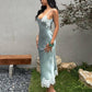 Patchwork Satin Lace Maxi Dress Women Low-Neck Sleeveless Skinny Elegant Vacation Prom Party Classic Chic Vestidos